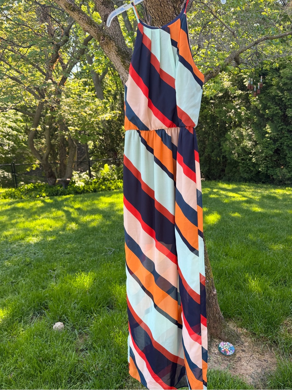 Striped Multi-Color Maxi Dress - Women's Summer Dress